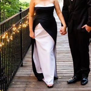 Black and white reception dress